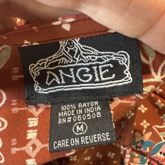 Angie Kimono Women's Size Large Floral Open Front Boho Hippie Chic Preppy - Picture 10 of 11